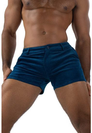 DIFFERIO MICRO CORDUROY SHORTS BLUE DIFFERIO MICRO CORDUROY SHORTS BLUE, Size: 29