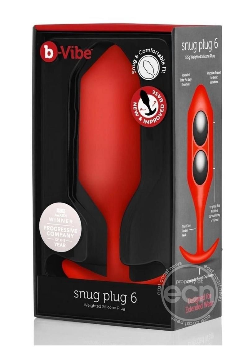 B-VIBE SNUG PLUG 6 WEIGHTED ANAL PLUG RED (DISC.)