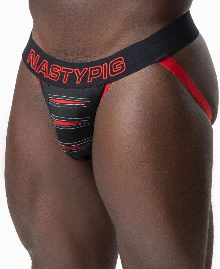 NASTY PIG FULL THROTTLE JOCK STRAP BLACK & RED NASTY PIG FULL THROTTLE JOCK STRAP BLACK & RED