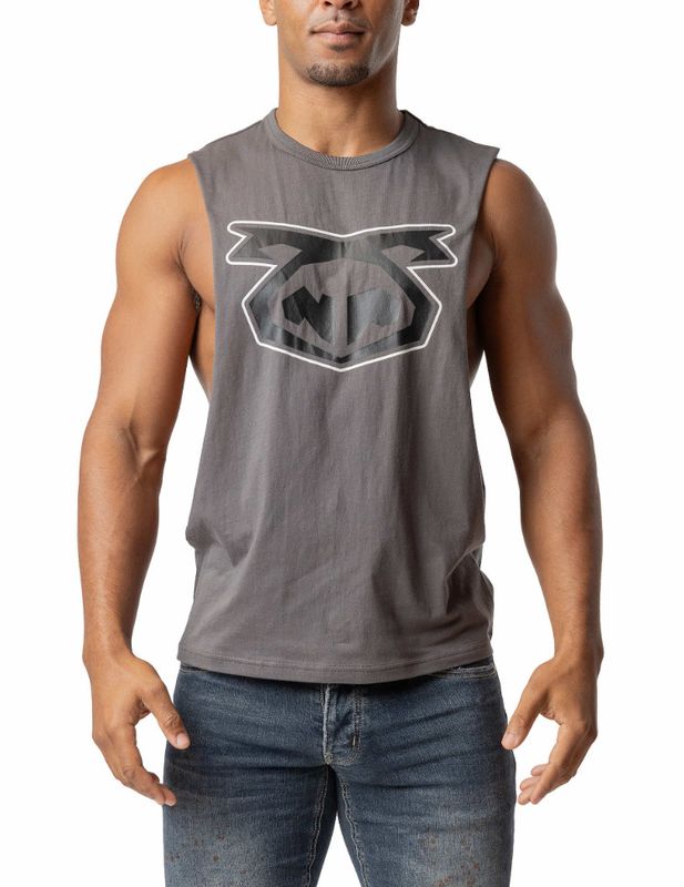 NASTY PIG BRANDMARK SHREDDER TANK TOP 3.0 CHARCOAL GREY WITH BLACK & WHITE