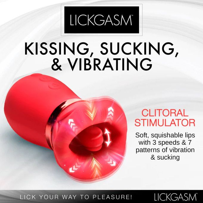 Lickgasm Kiss Me More Kissing, Sucking & Vibrating Silicone Clitoral Vibrator
