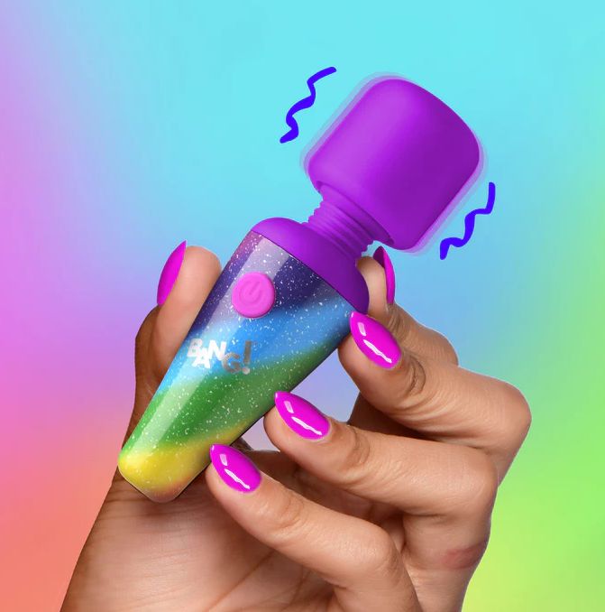 Bang! Mini Rechargeable Vibrating Silicone Rainbow Wand