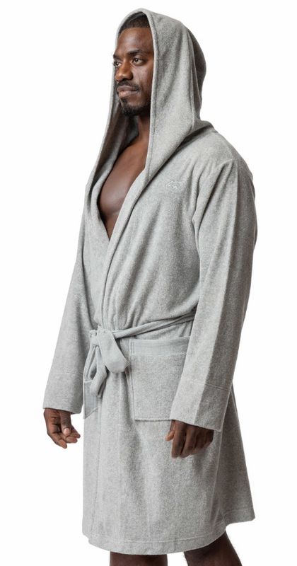 NASTY PIG BATHHOUSE ROBE LIGHT HEATHER GREY NASTY PIG BATHHOUSE ROBE LIGHT HEATHER GREY