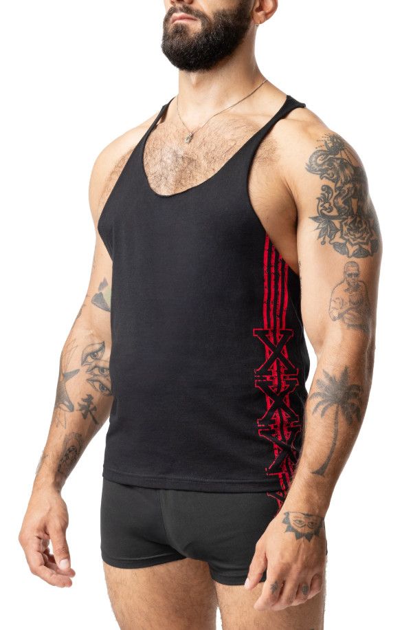 NASTY PIG XXX SKANK TANK TOP BLACK & RED