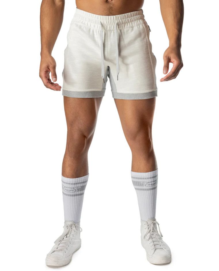 NASTY PIG DUAL RUGBY SHORT HEATHER GREY & CREAM