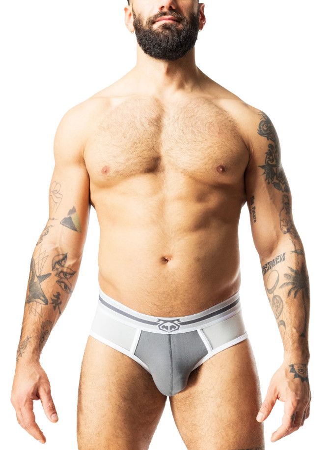 NASTY PIG EVOLVE CLASSIC BRIEF WHITE & GREY NASTY PIG EVOLVE CLASSIC BRIEF WHITE & GREY