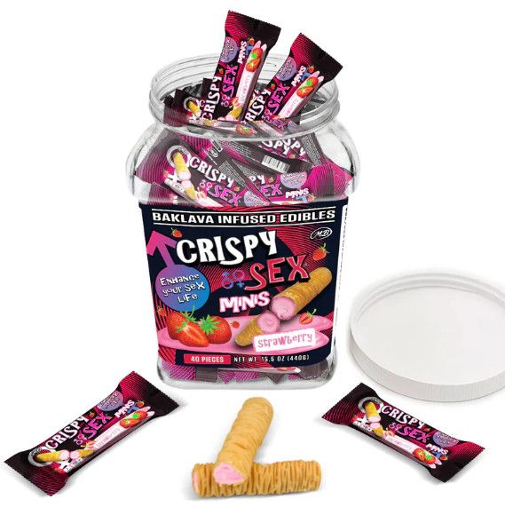 CRISPY SEX MINIS BAKLAVA INFUSED EDIBLES CRISPY SEX MINIS BAKLAVA INFUSED EDIBLES, Flavor: STRAWBERRY