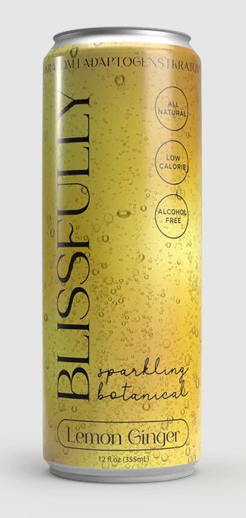 BLISSFULLY SELTZER 12oz, Flavor: LEMON GINGER