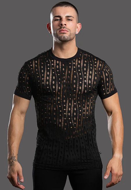 ANDREW CHRISTIAN SLUT CAPSULE ORGY MESH TEE BLACK