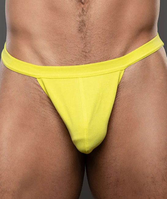 ANDREW CHRISTIAN HAPPY NO-SHOW THONG CIITRUS YELLOW, Size: SMALL