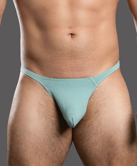 ANDREW CHRISTIAN ALMOST NAKED NO-SHOW ULTRA LOW RISE THONG SAGE, Size: SMALL