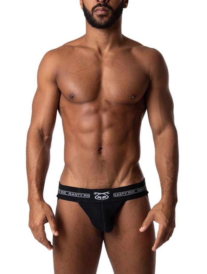 NASTY PIG CORE JOCK STRAP BLACK & GREY, Size: SMALL