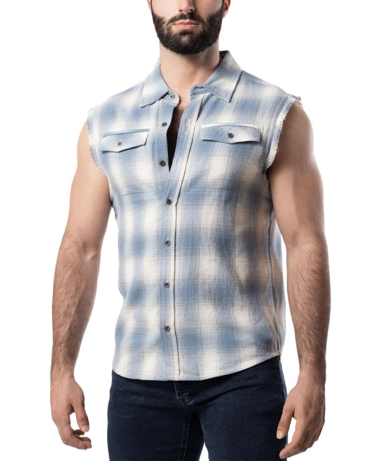 NASTY PIG BRAWN SLEEVELESS SHIRT PERRY BLUE, Size: SMALL