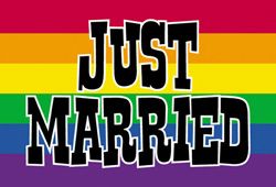 JUST MARRIED POSTCARD