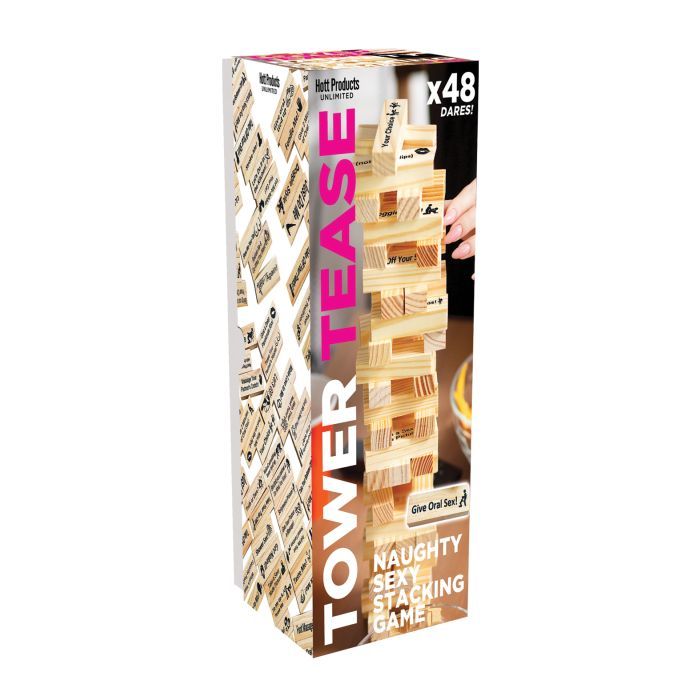 TOWER TEASE NAUGHTY SEX GAME WITH ASSORTED WOODEN BLOCKS/SAYINGS