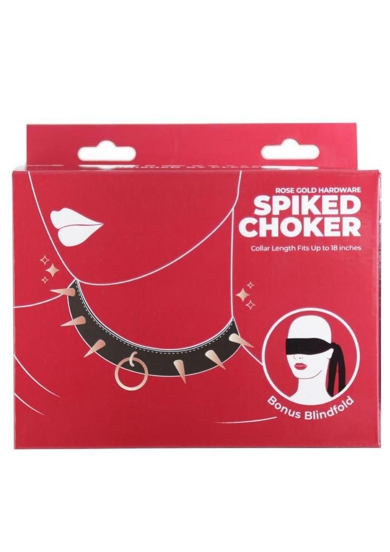 PUNISHMENT SPIKED COLLAR BLACK & ROSE GOLD