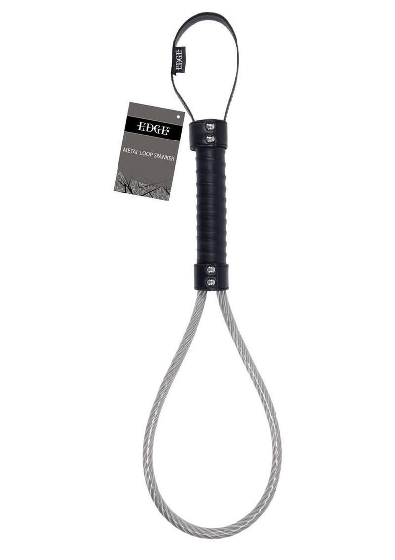Edge Metal Loop Spanker Silver & Black Edge Metal Loop Spanker Silver & Black