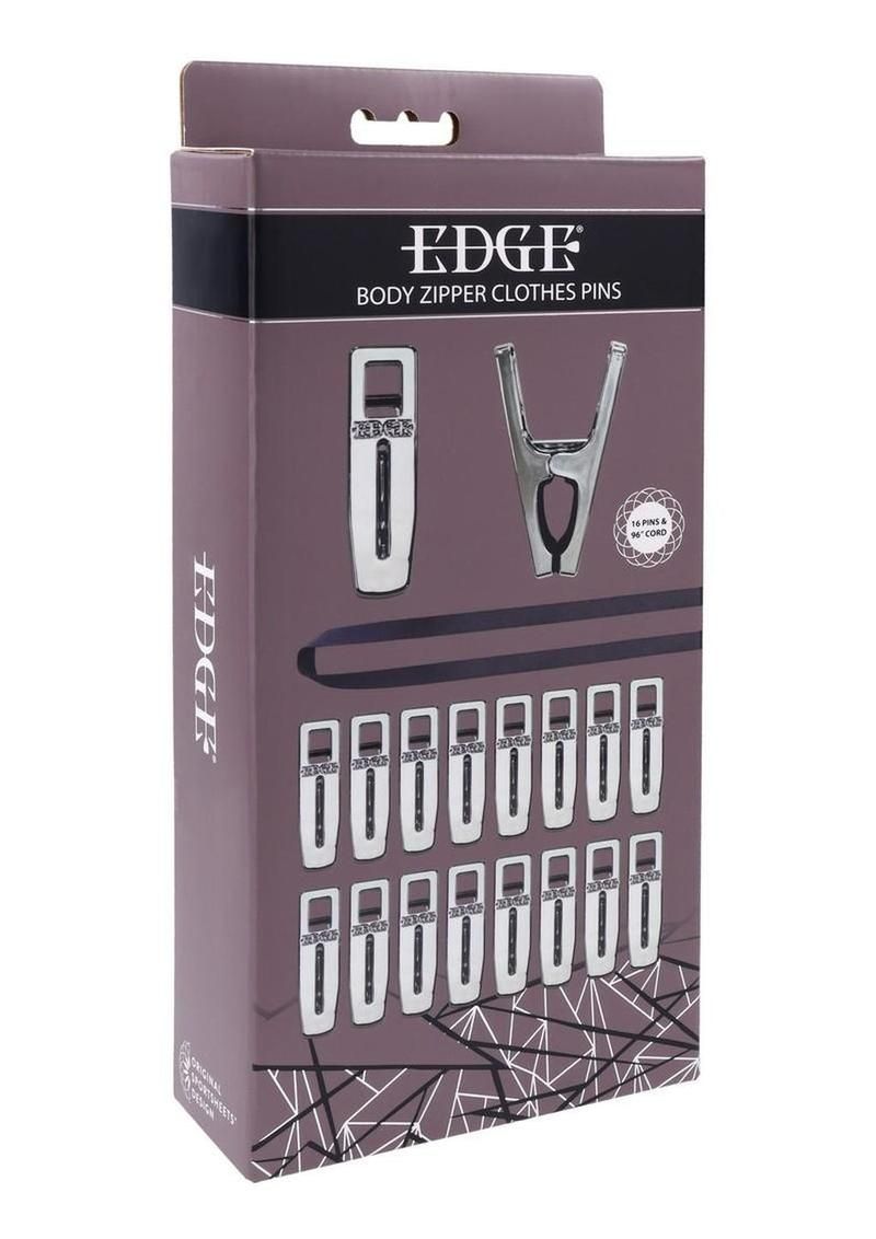 Edge Body Zipper Clothes Pins Black & Silver Edge Body Zipper Clothes Pins Black & Silver