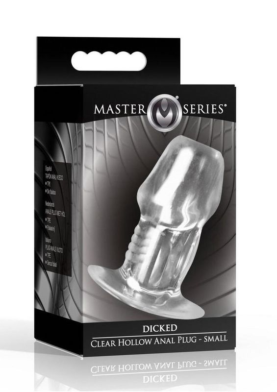 Master Series Dicked Hollow Anal Plug  Clear