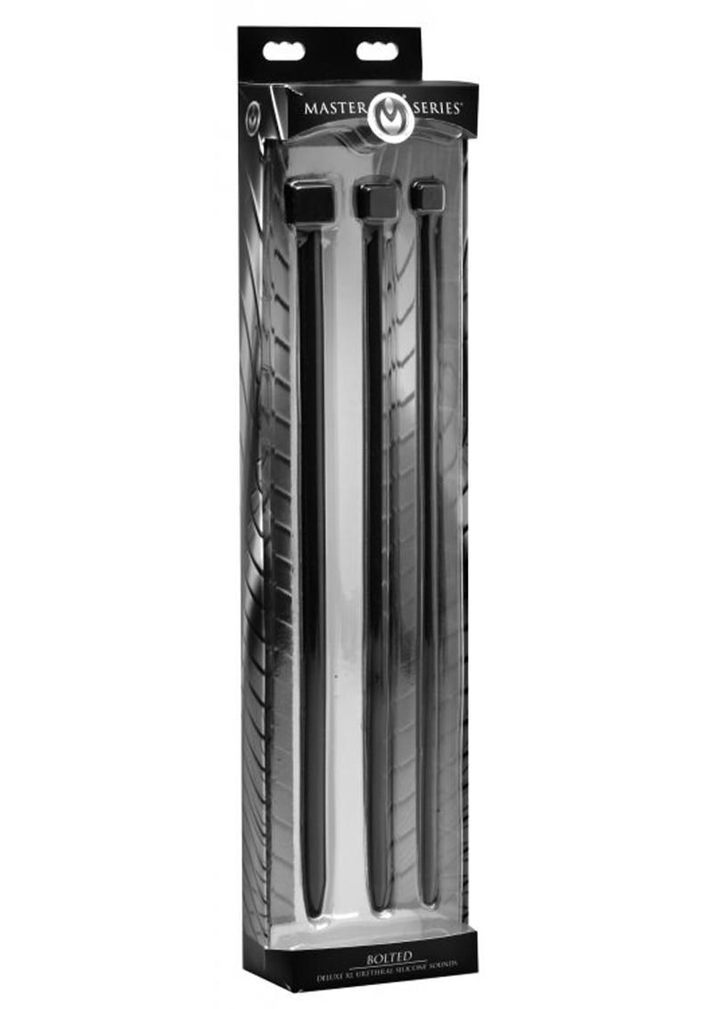 Master Series Bolted Deluxe Silicone Urethral Sounds Black