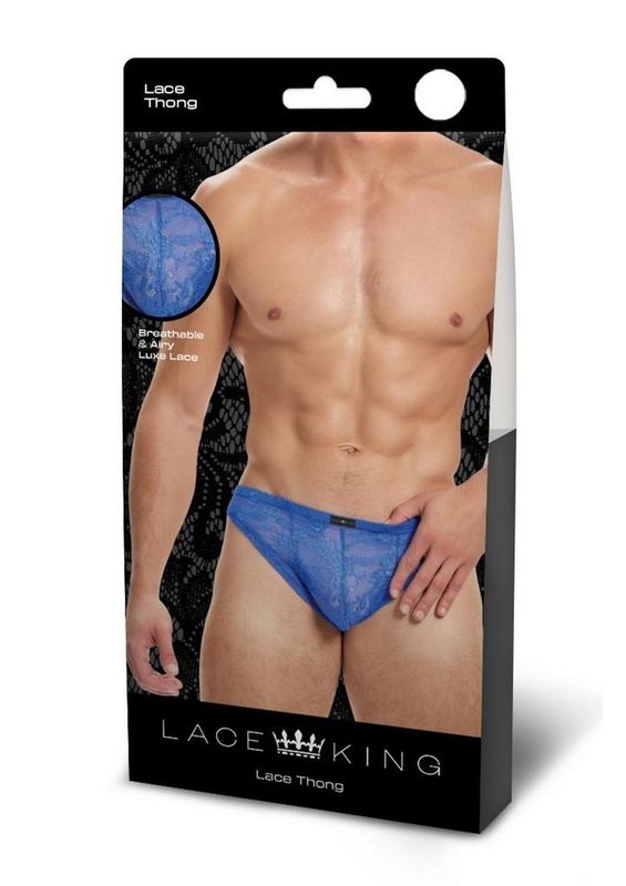 Lace King Lace Thong  Blue