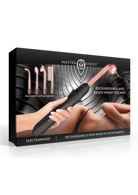 Master Series Elektrawand Rechargeable E-Stim Wand with Attachments