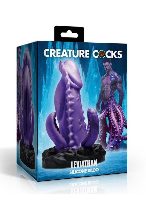 Creature Cocks Leviathan Silicone Dildo Purple & Black