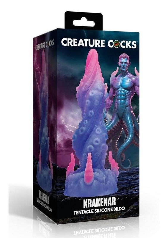 Creature Cocks Krakenar Tentacle Silicone Dildo Blue & Pink