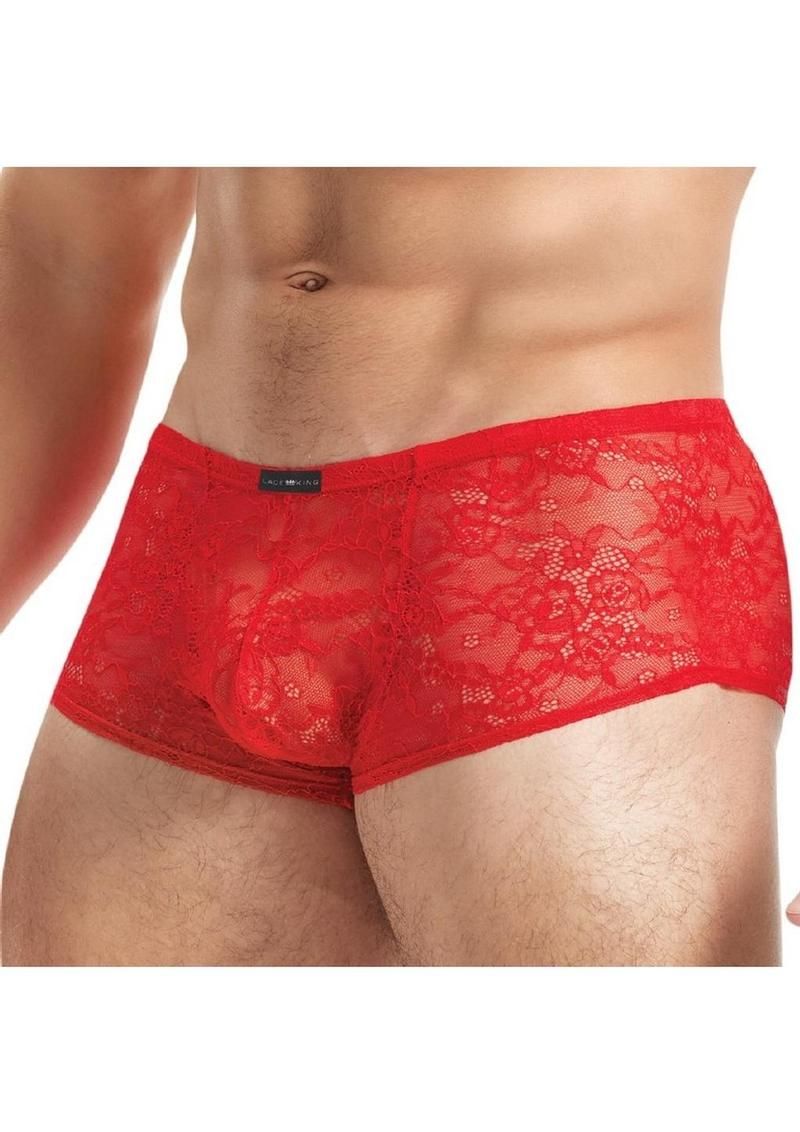 Lace King Lace Trunks Red, Size: S/M