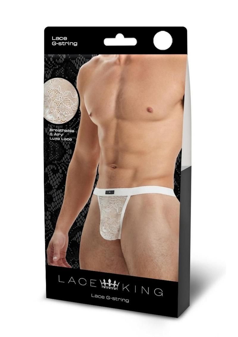 Lace King Lace G-String White Lace King Lace G-String White, Size: S/M