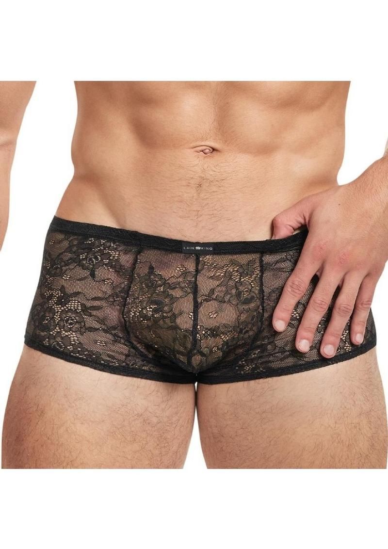 Lace King Lace Trunks Black, Size: S/M