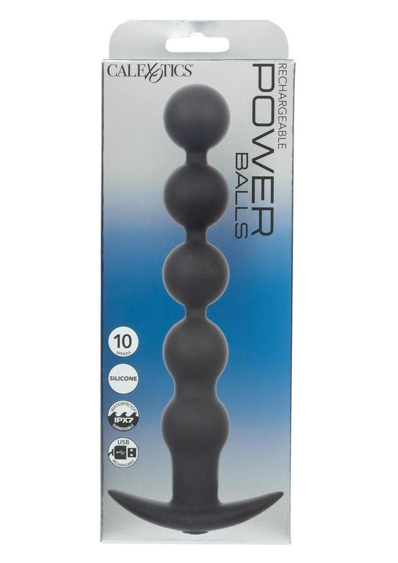 Anal Toys Rechargeable Power Balls Silicone Beads Black