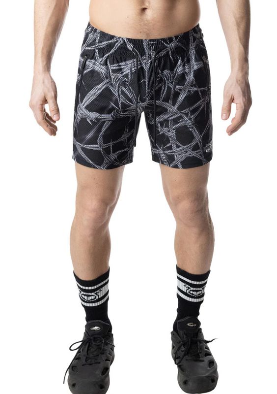 Nasty Pig Barbed Wire Rugby Short Black