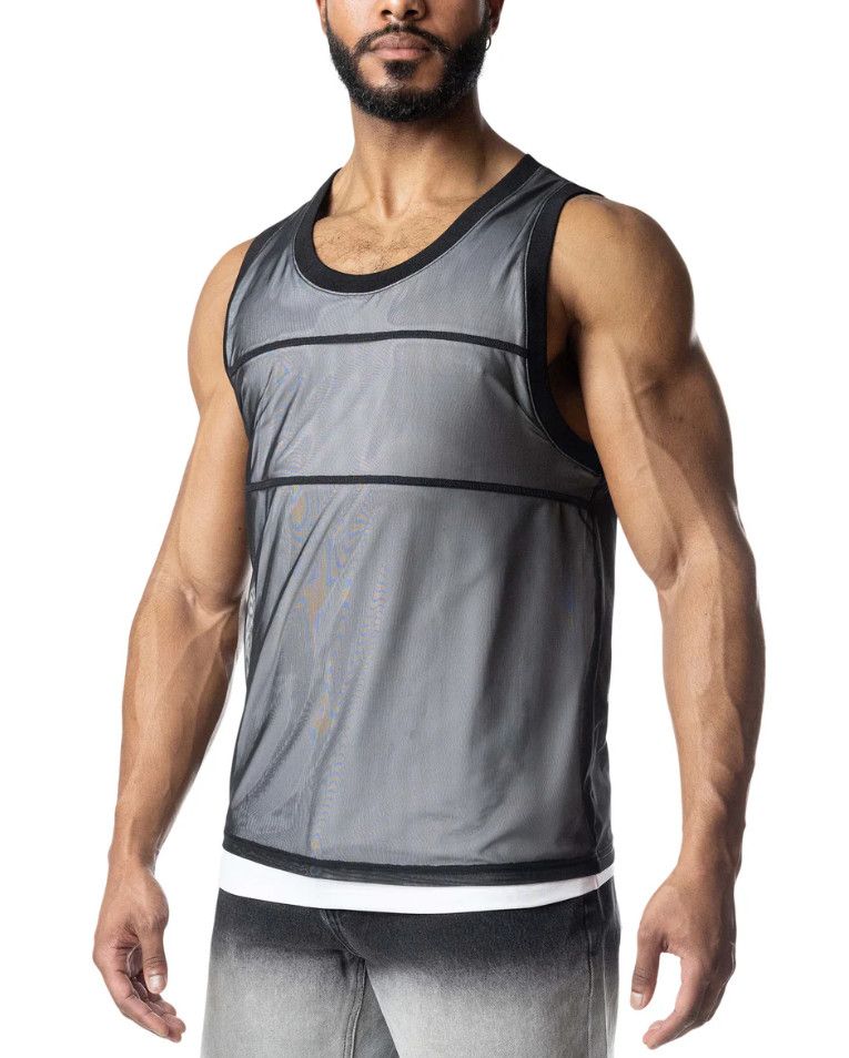Nasty Pig Blur Tank Top Black & White, Size: Small