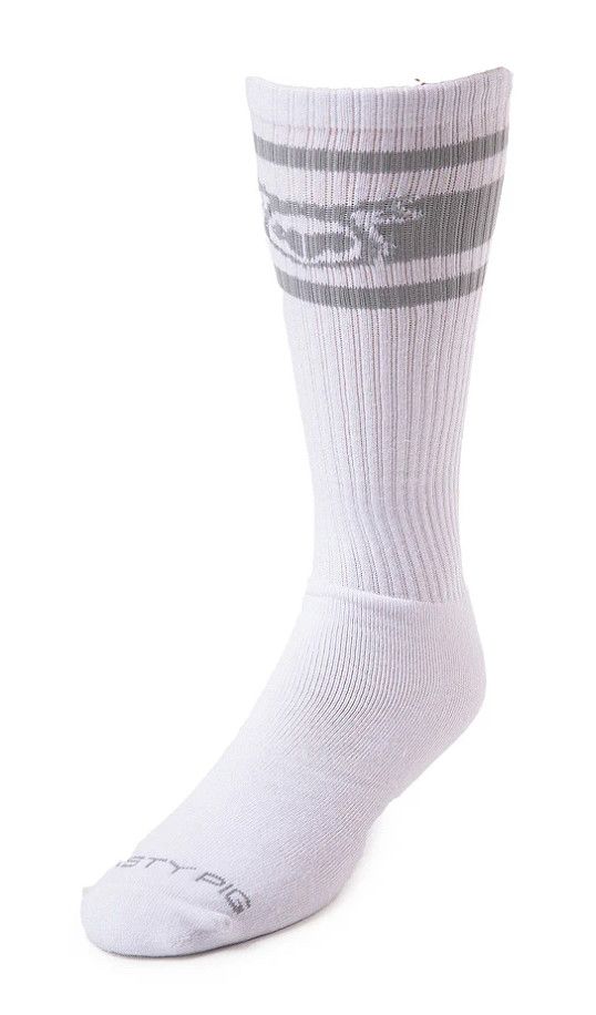 NASTY PIG HOOK'D UP SPORT SOCKS WHITE & GREY OSFA