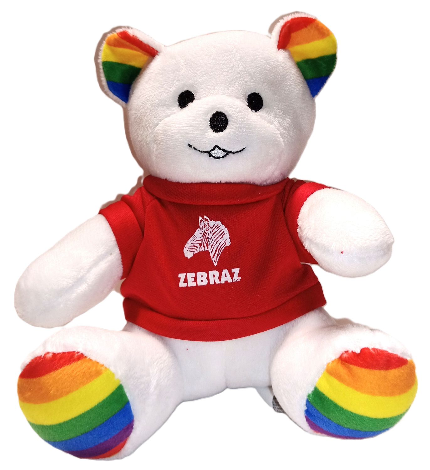 Rainbow Bear 6 Rainbow Bear 6" with Zebraz Shirt, Color: Red