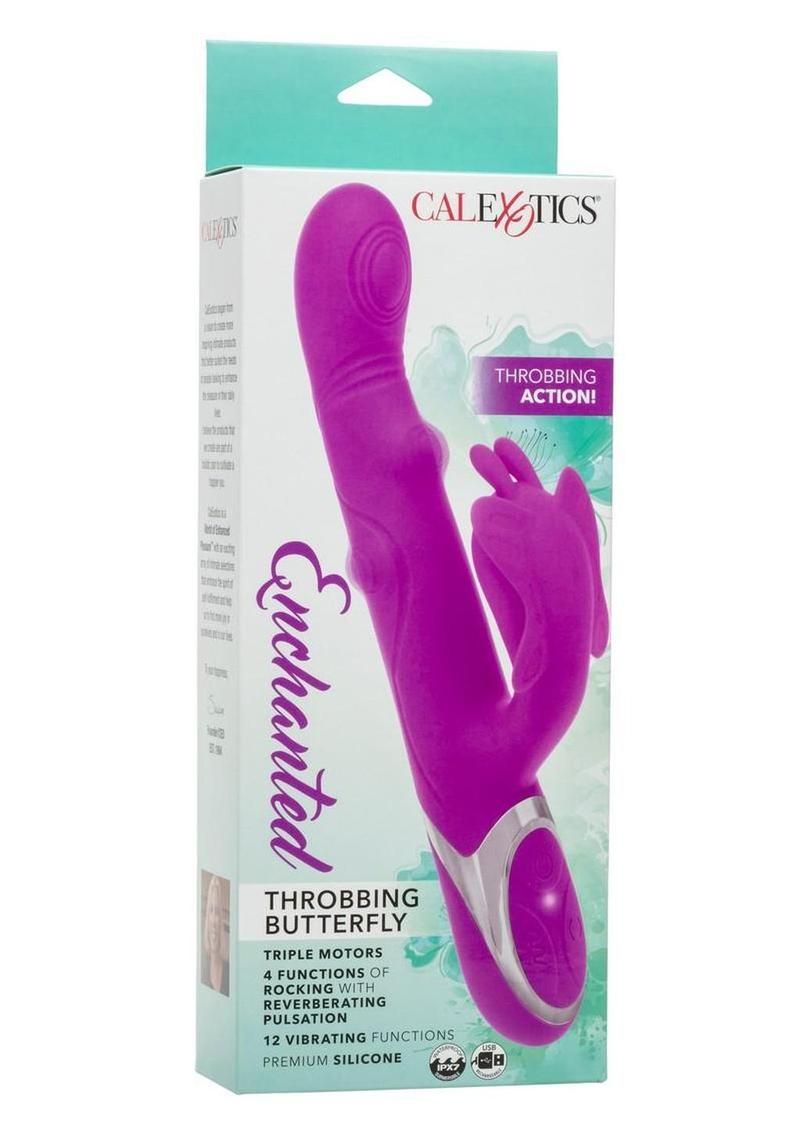 Enchanted Throbbing Butterfly Rechargeable Silicone Vibrator Purple Enchanted Throbbing Butterfly Rechargeable Silicone Vibrator Purple