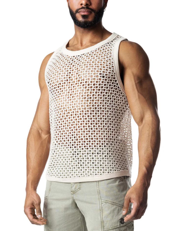 Nasty Pig Bare Knit Tank Top Cream, Size: Small