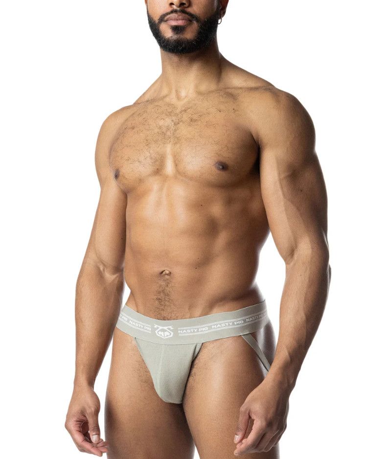 NASTY PIG CORE JOCK STRAP SAGE GREEN & WHITE NASTY PIG CORE JOCK STRAP SAGE GREEN & WHITE, Size: SMALL