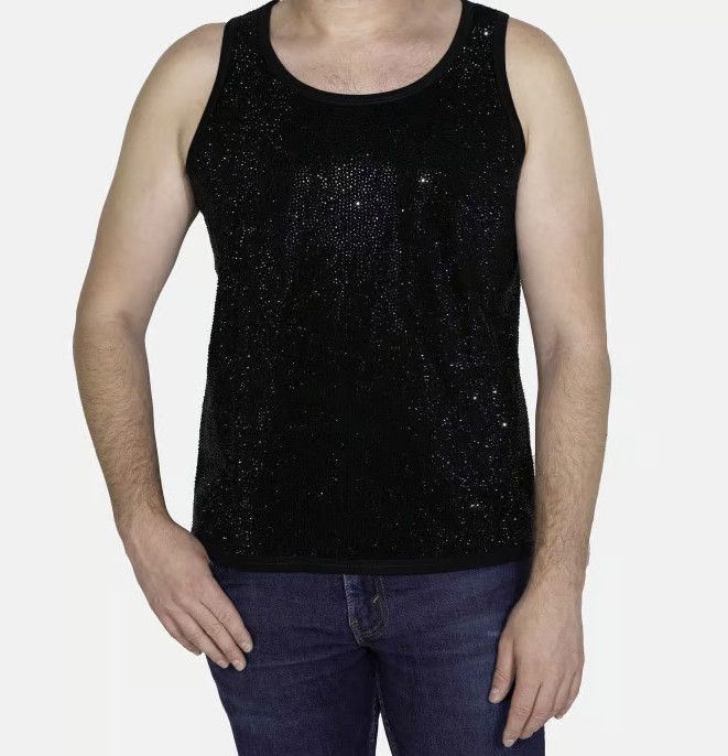 Strass Rhinestone Tank Top Black Strass Rhinestone Tank Top Black