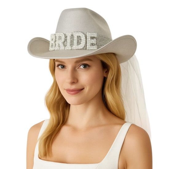 BRIDE COWBOY HAT W VAIL