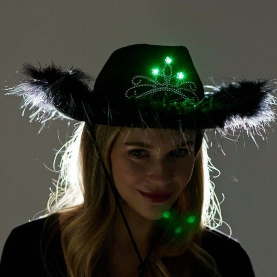 Black Light-Up Princess Cowboy Hat