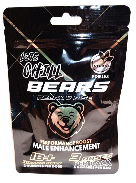 Lets Chill Bears Relax & Rise Male Enhancement 6 Gummies Per Bag