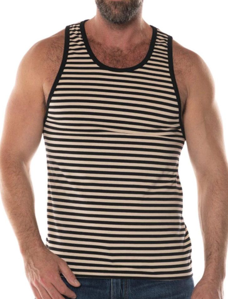 Full Kit Sport Nautilus Tank Top Cream & Black, Size: Small