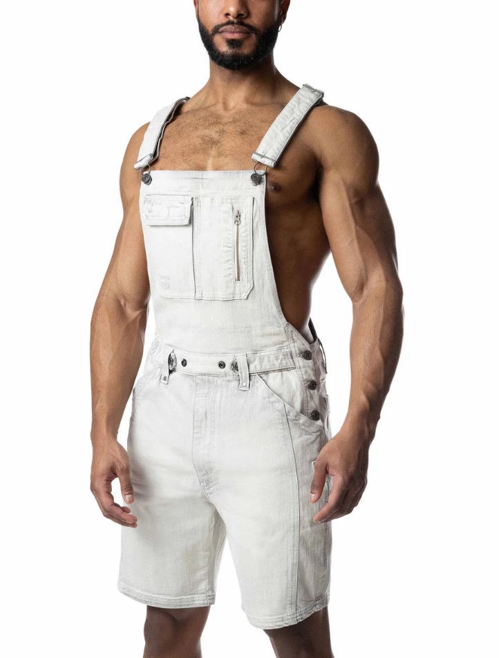 NASTY PIG OVERALL JEAN SHORT- BLEACHED, Size: SMALL