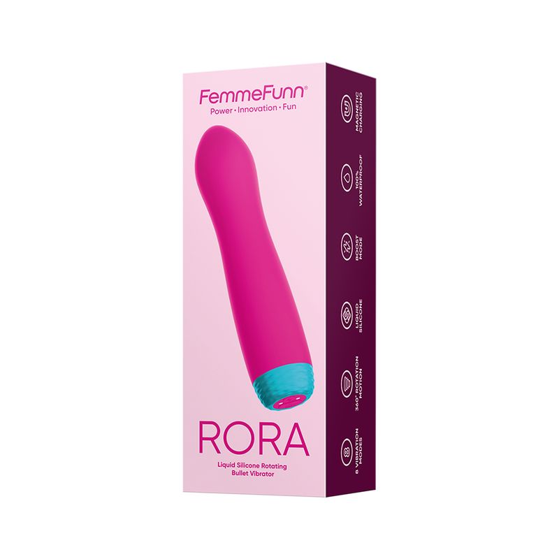 FEMME FUNN RORA LIQUID SILICONE ROTATING BULLET VIBRATOR PINK
