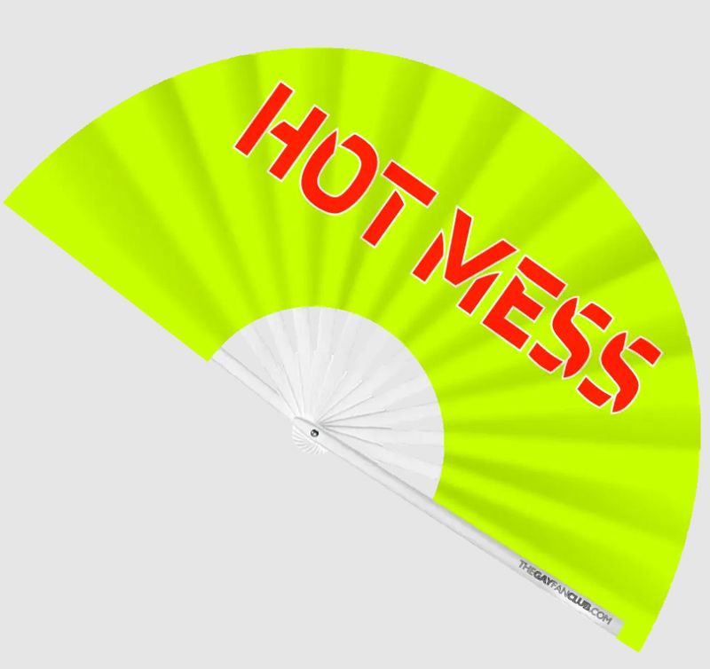 GAY FAN CLUB HOT MESS UV BAMBOO CLACK FAN