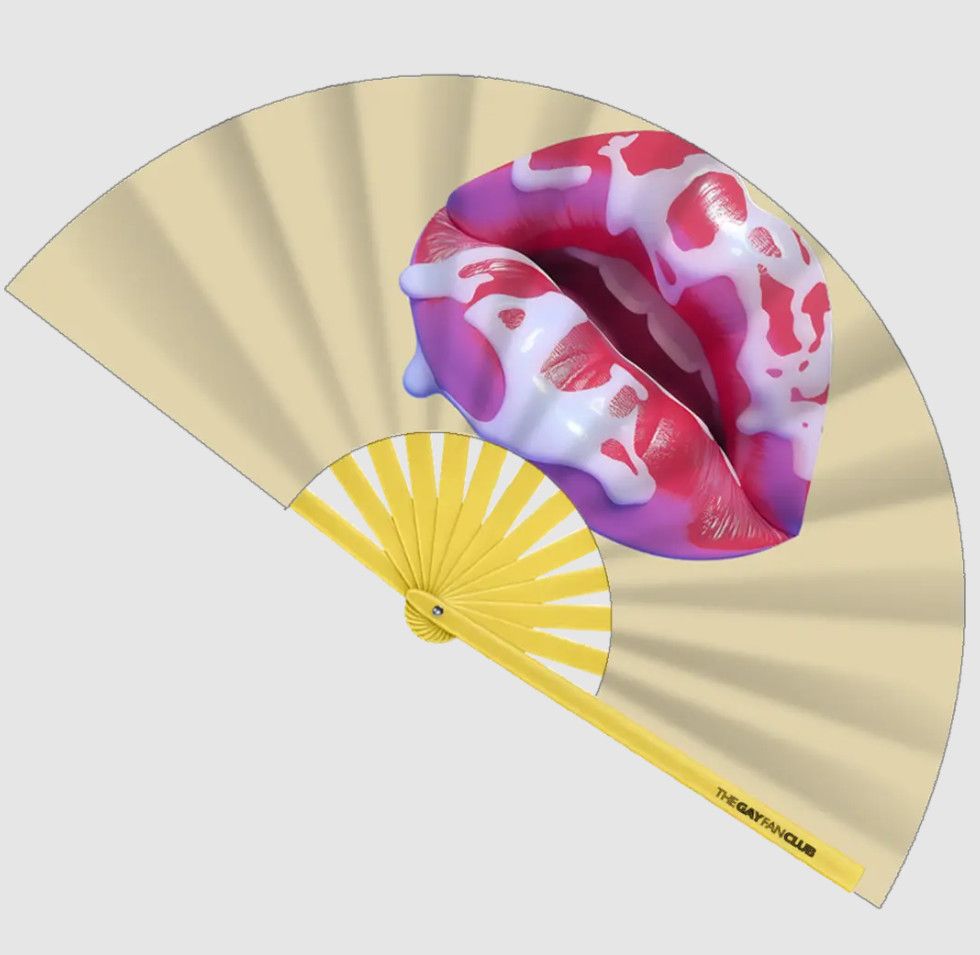 GAY FAN CLUB TASTE THE RAINBOW BAMBOO CLACK FAN