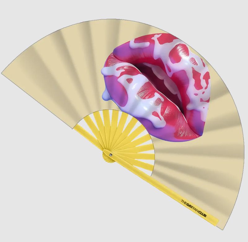 GAY FAN CLUB TASTE THE RAINBOW BAMBOO CLACK FAN