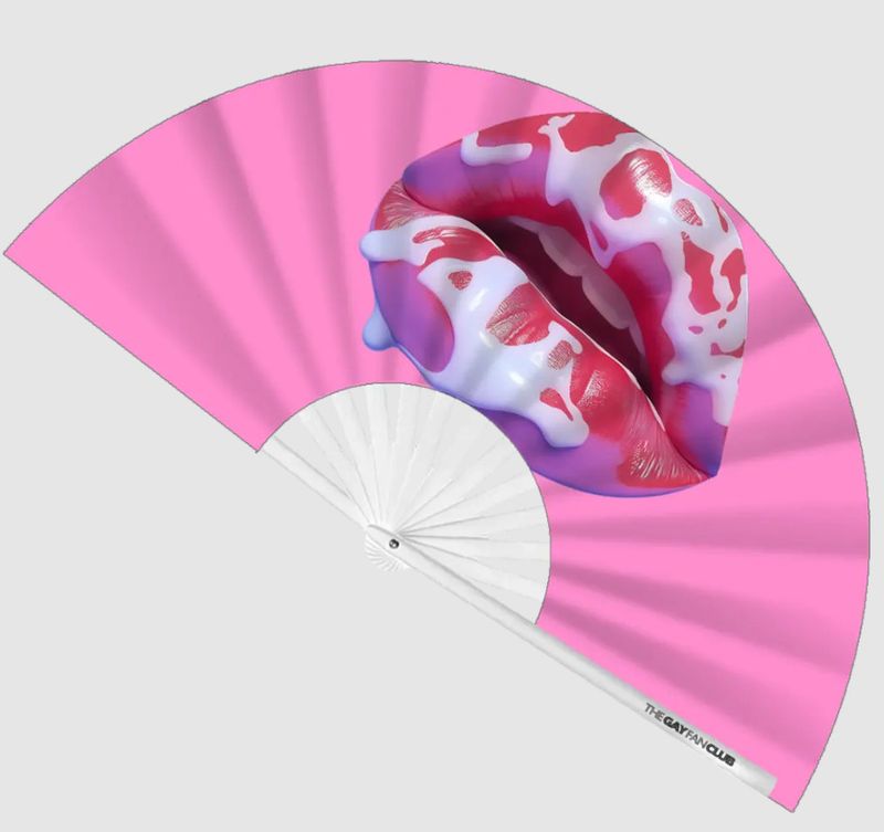 GAY FAN CLUB TASTE THE RAINBOW UV BAMBOO CLACK FAN